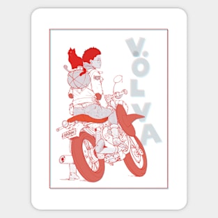 Völva Biker (Red) Sticker